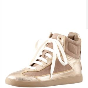 Tory Burch Evelin High- Top Metallic Sneaker